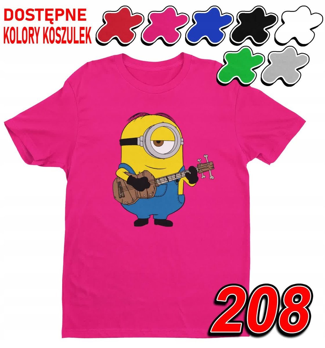 Dziecięca Koszulka T-Shirt Z Nadrukiem Minionki Bajki Różne -M 134-140