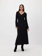 Sukienki - Reserved - Wzorzysta sukienka maxi - czarny - miniaturka - grafika 1