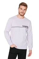 Bluzy męskie - TRENDYOL Męska bluza - fioletowa - regularna, lilia, M - miniaturka - grafika 1