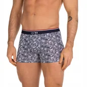 Majtki męskie - LAMA Szorty Męskie SZARE wzór roślinny r. L - miniaturka - grafika 1