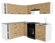 Meble kuchenne - Meble kuchenne narożne dąb artisan - Voku - miniaturka - grafika 1