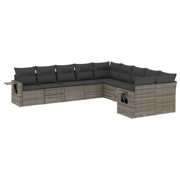 Modułowy zestaw mebli ogrodowych szary rattan PE 62 x 62 x 69 cm