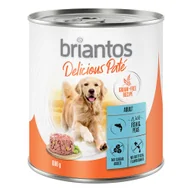 Mokra karma dla psów - 10 + 2 gratis! Briantos Delicious Paté, 12 x 800 g - Ryba i groch - miniaturka - grafika 1
