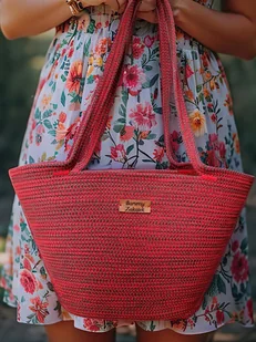 Torebka koszyk limitowany czerwono-zielony na ramię TS02-b015 - Torebki damskie - miniaturka - grafika 1