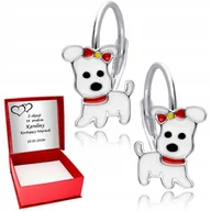 Biżuteria dla dzieci - Srebrne Kolczyki 925 Pieski dla dziewczynki - miniaturka - grafika 1