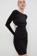 Sukienki - Guess sukienka kolor czarny midi dopasowana - miniaturka - grafika 1