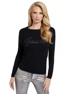Swetry damskie - Guess Damski Sweter Liliane Rn Ls Sweater Czarny W2Br51Z2Nq2 Jblk S - miniaturka - grafika 1