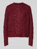 Swetry damskie - Sweter z dzianiny o kroju regular fit z dodatkiem wełny model ‘NINA’ - miniaturka - grafika 1