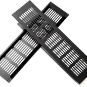 Kratki wentylacyjne - Kratka wentylacyjna, kratka wentylacyjna aluminiowa do wentylacji szaf i pomieszczeń, 30x8cm, czarna, 2 sztuki - miniaturka - grafika 1