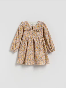 Reserved - Wzorzysta sukienka z kołnierzem - wielobarwny - Sukienki i spódniczki dla dziewczynek - miniaturka - grafika 1