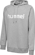 Bluzy męskie - Hummel Hmlgo Cotton męska bluza z kapturem, z logo, szary, 3xl - miniaturka - grafika 1