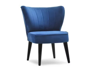 Elegancki Fotel Wypoczynkowy Do Salonu Armi Granatowy - Czarny - Fotele - miniaturka - grafika 1