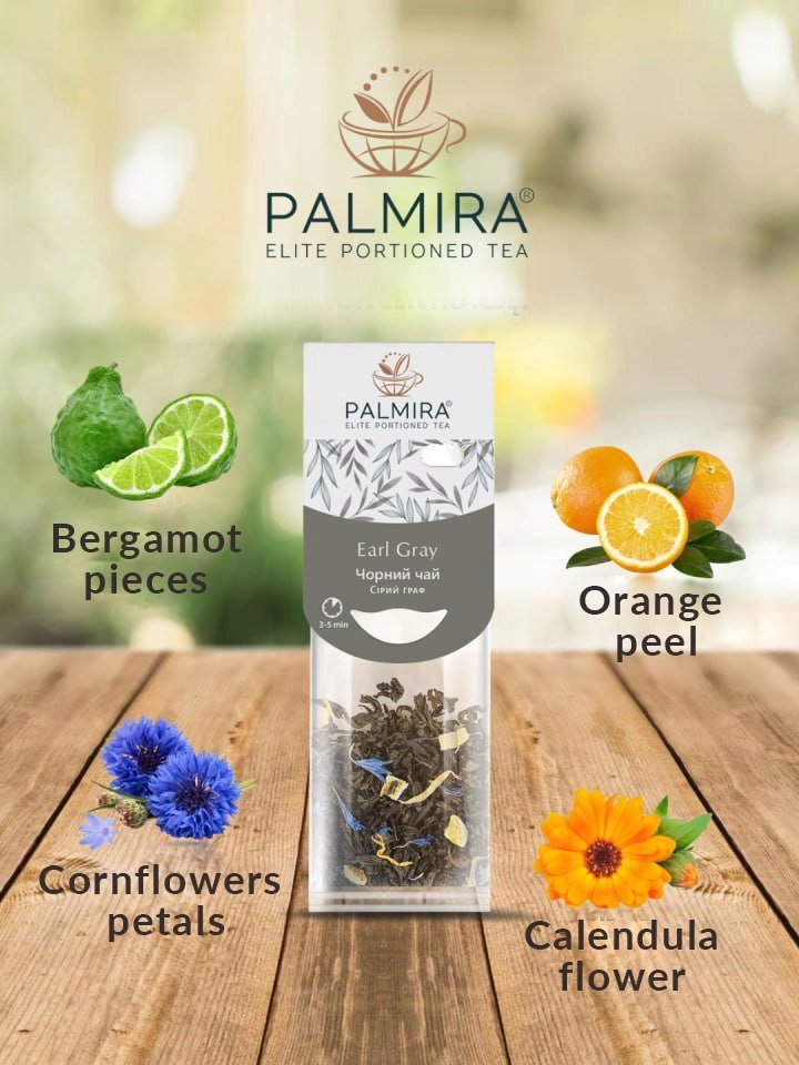 Palmira Earl Gray - liściasta czarna herbata z bergamotką w saszetkach