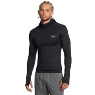 Koszulki sportowe męskie - Męski longsleeve treningowy z kapturem Under Armour UA Cg Elite Scuba Hdy - czarny - UNDER ARMOUR - miniaturka - grafika 1