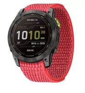 Akcesoria do smartwatchy - Opaska Pasek Bransoleta Nylon Loop Garmin Fenix 3/5X/3Hr/5X Plus/6X/6X Pro/7X Czerwona - miniaturka - grafika 1