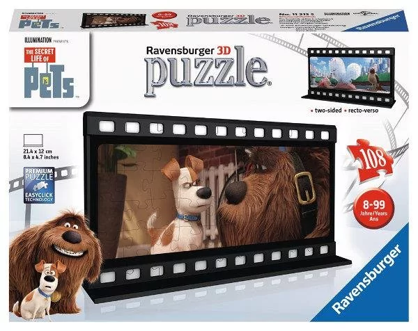Ravensburger  Puzzle 3D Kadr z flmu Pets 2 108