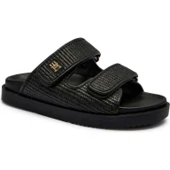 Klapki i japonki damskie - Tommy Hilfiger Klapki z dodatkiem skóry - miniaturka - grafika 1