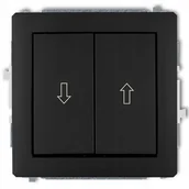 Kostki, złączki, wtyczki - Przełącznik podtynkowy żaluzjowy zwierny Karlik Deco 12DWP-88 czarny mat - miniaturka - grafika 1