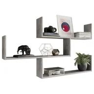 Półki do salonu - Półka wisząca na książki w kolorze betonu P6-M06 - miniaturka - grafika 1