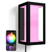 Lampy ogrodowe - Philips LED Kinkiet zewnętrzny WACA Hue styl nowoczesny metal szkło czarny 17459/30/P7 - miniaturka - grafika 1