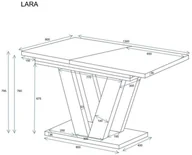 Stoły - Stół rozkładany LARA 130210x80 dąb stirling ENDO - miniaturka - grafika 1