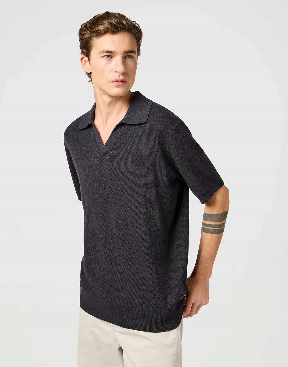 WRANGLER SS POLO SWEATER FADED BLACK 112364286 S