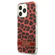 Etui i futerały do telefonów - Etui Guess do iPhone 13 Pro / 13 6,1" czerwony/red hardcase Leopard - miniaturka - grafika 1