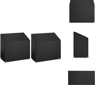 vidaXL Pokrowce na ławki ogrodowe 2 szt. 8 oczek 130x70x70/88 cm - Pokrowce ochronne na meble ogrodowe - Pokrowce na meble ogrodowe - miniaturka - grafika 1
