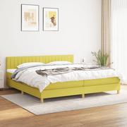 Łóżka - Lumarko Łóżko kontynentalne z materacem, zielone, tkanina, 200x200 cm - miniaturka - grafika 1