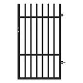 Ogrodzenia - Furtka Majorka 90x150 cm prawa z elektrozaczepem czarna Polbram - miniaturka - grafika 1
