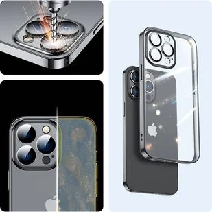 Joyroom 14Q Case etui do iPhone 14 Pro obudowa pokrowiec z metaliczną ramką czarny (JR-14Q2-black) - Etui i futerały do telefonów - miniaturka - grafika 3