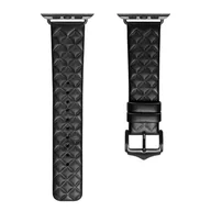 Akcesoria do smartwatchy - Dux Ducis Strap skórzany pasek do Watch 7 / 6 / 5 / 4 / 3 / 2 / SE (41 / 40 / 38mm) opaska bransoleta bransoletka z naturalnej skóry czarny (Enland Version) - miniaturka - grafika 1