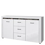 Komody - Komoda 2D3S z Oświetleniem Whiteblack Mebel Bos Biały - miniaturka - grafika 1