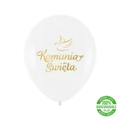 Balony i akcesoria - Balony lateksowe eko białe gołąb Komunia Święta - miniaturka - grafika 1