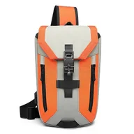 Torebki damskie - OZUKO 9334 Oxford Cloth USB Port Męska torba na klatkę piersiową Podróżna torba Crossbody Plecak dzienny Wielobarwny Orange - miniaturka - grafika 1