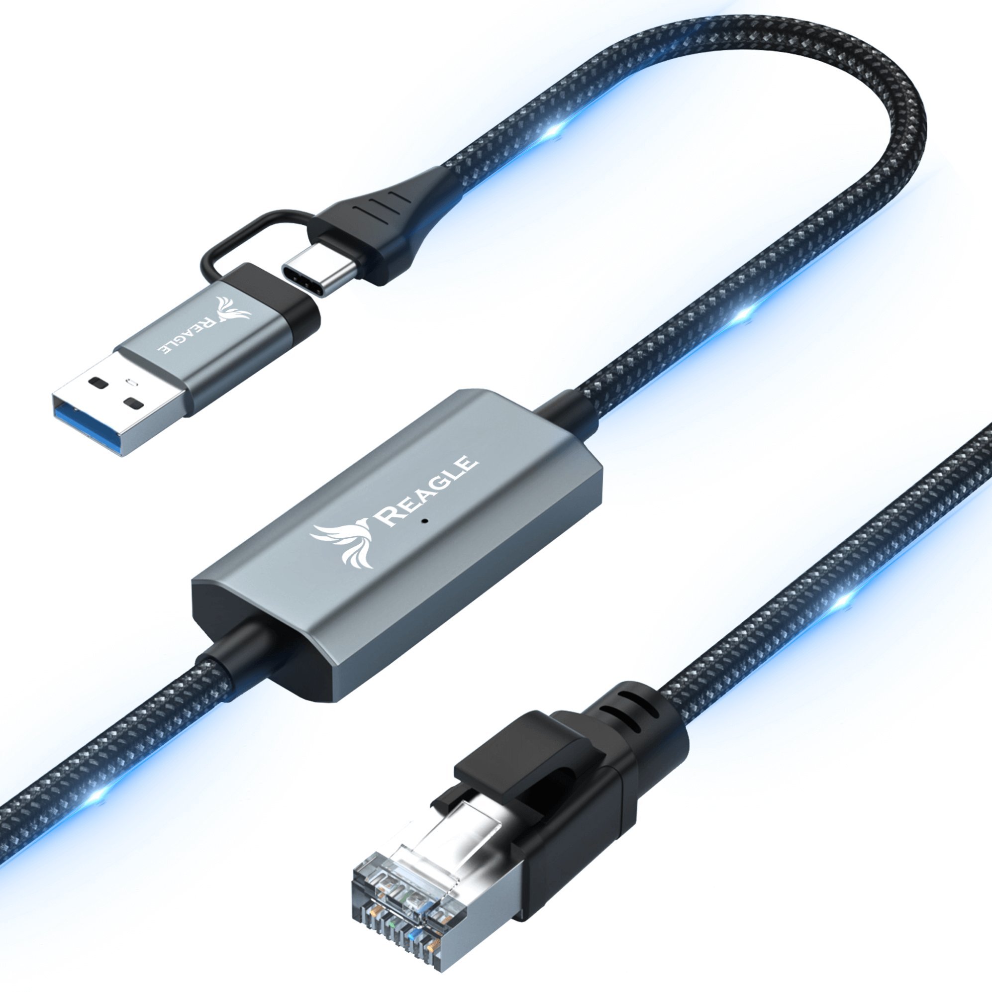 Karta sieciowa Reagle PRZEJŚCIÓWKA USB 3.2 ETHERNET ADAPTER KARTA SIECIOWA LAN RJ45 2,5Gb/s 5M REAGLE