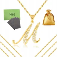 Biżuteria dla dzieci - BIŻUTERIA DZIECIĘCA, ZŁOTY NASZYJNIK LITERKA "M" DLA DZIEWCZYNKI 40cm 18K - miniaturka - grafika 1