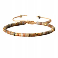 Bransoletki - Bransoletka Damska Koraliki Kamień Naturalny Crazy Agate 2x4 mm Regulowany - miniaturka - grafika 1