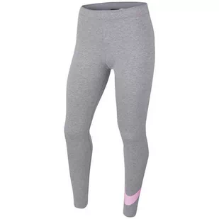 Legginsy dla dzieci Nike G NSW Favotites SWSH Tight szare AR4076 094 - Legginsy - miniaturka - grafika 1