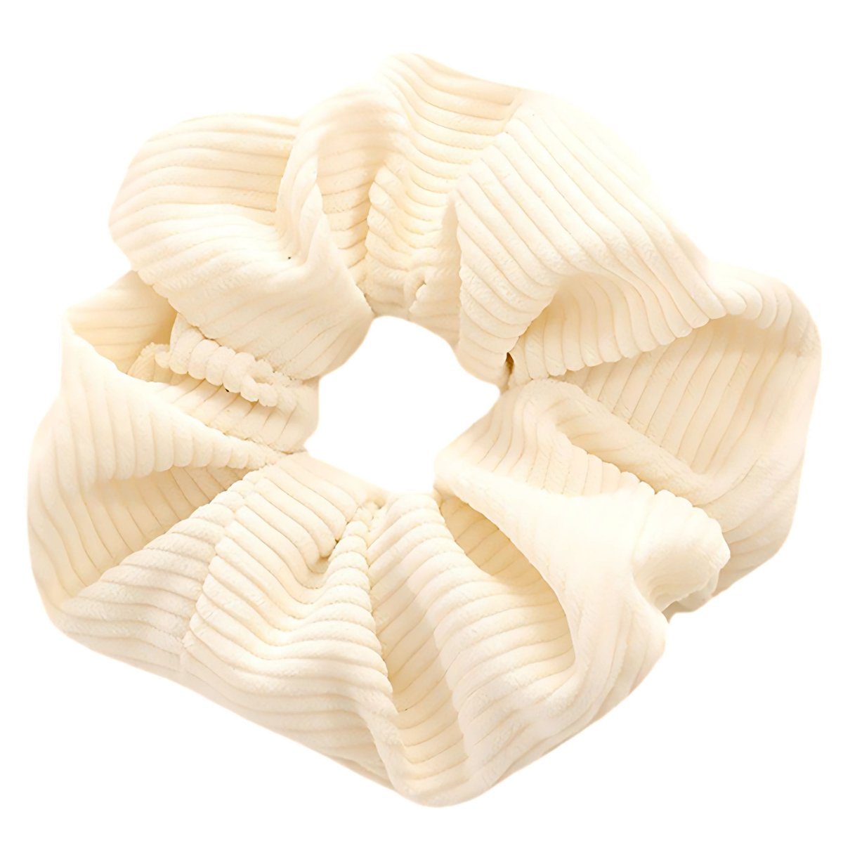 Gumka do Włosów Kremowa w Prążki Frotka Matowa Bezpieczna Lekka i Wygodna