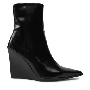 Botki Calvin Klein Wedge Ankle Boot 90 HW0HW02256 Czarny - Botki damskie - miniaturka - grafika 1