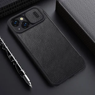Nillkin Qin Leather Pro Case etui iPhone 14 osłona na aparat kabura pokrowiec obudowa z klapką czarny - Etui i futerały do telefonów - miniaturka - grafika 18