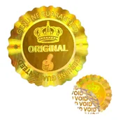 Akcesoria do pakowania - Plomby gwarancyjne ORYGINAŁ ORIGINAL złote 612 szt.okrągłe 25x25mm holograficzne złote samoprzylepne naklejki - miniaturka - grafika 1