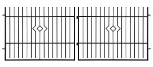 Brama ogrodzeniowa dwuskrzydłowa Beata antracyt, 150x400 cm - Bramy garażowe - miniaturka - grafika 1