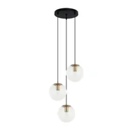 Lampy sufitowe - Potrójna lampa wisząca, mosiądz PND-58867-3S-BK-BRO z serii SARPO  - miniaturka - grafika 1