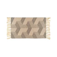 Dywaniki łazienkowe - Dywanik Boho 45 x 75 cm prostokąty beżowo-czarny - miniaturka - grafika 1