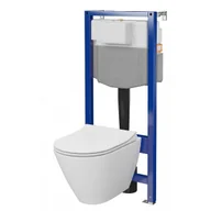 Stelaże i zestawy podtynkowe do WC - CERSANIT S701-794 C14 STELAŻ AQUA 50 MECH QF + MISKA CITY OVAL CLEANON Z DESKĄ - miniaturka - grafika 1