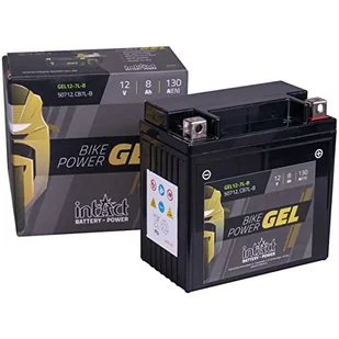 intAct - Bike-Power GEL12-7L-B CB7L-B, 50712, akumulator motocyklowy 12V 8 Ah, 130 A (EN), bezobsługowy żelowy akumulator motocyklowy o 30% większej mocy rozruchowej, do skuterów, motocykli,kwadrat - Akumulatory motocyklowe - miniaturka - grafika 1
