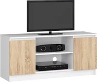 Szafki RTV - Elior Skandynawska szafka RTV biała + dąb sonoma - Darius 3X 120 cm - miniaturka - grafika 1