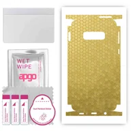 Szkła hartowane na telefon - Folia naklejka skórka strukturalna na TYŁ+BOKI do Samsung Galaxy S10e -  Plaster Miodu Złoty - apgo SKINS - miniaturka - grafika 1